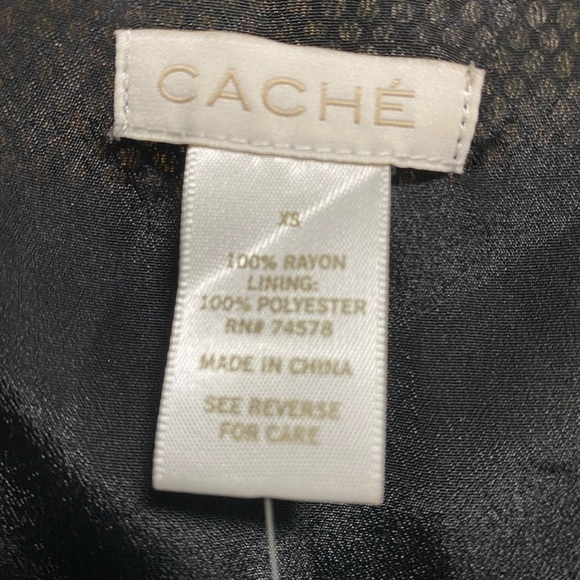 Cache Gold Metallic Knit Overlay Black Tank Top Sz XS - NWT - RETAIL $98 - Picture 2 of 8